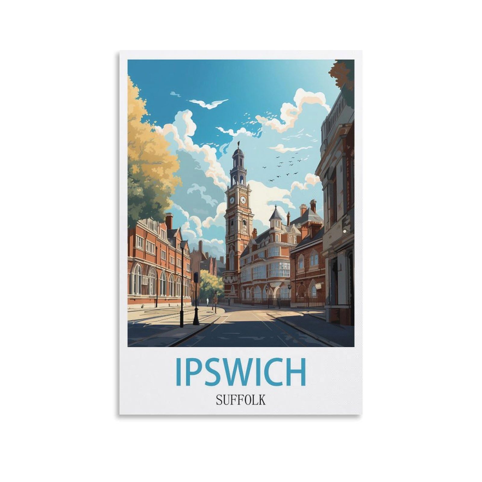 Vintage Metal Tin Sign,Ipswich Suffolk,Travel Tin Signs Metal Poster Wall Decor Office Cafe Bathroom Badroom 20x30cm