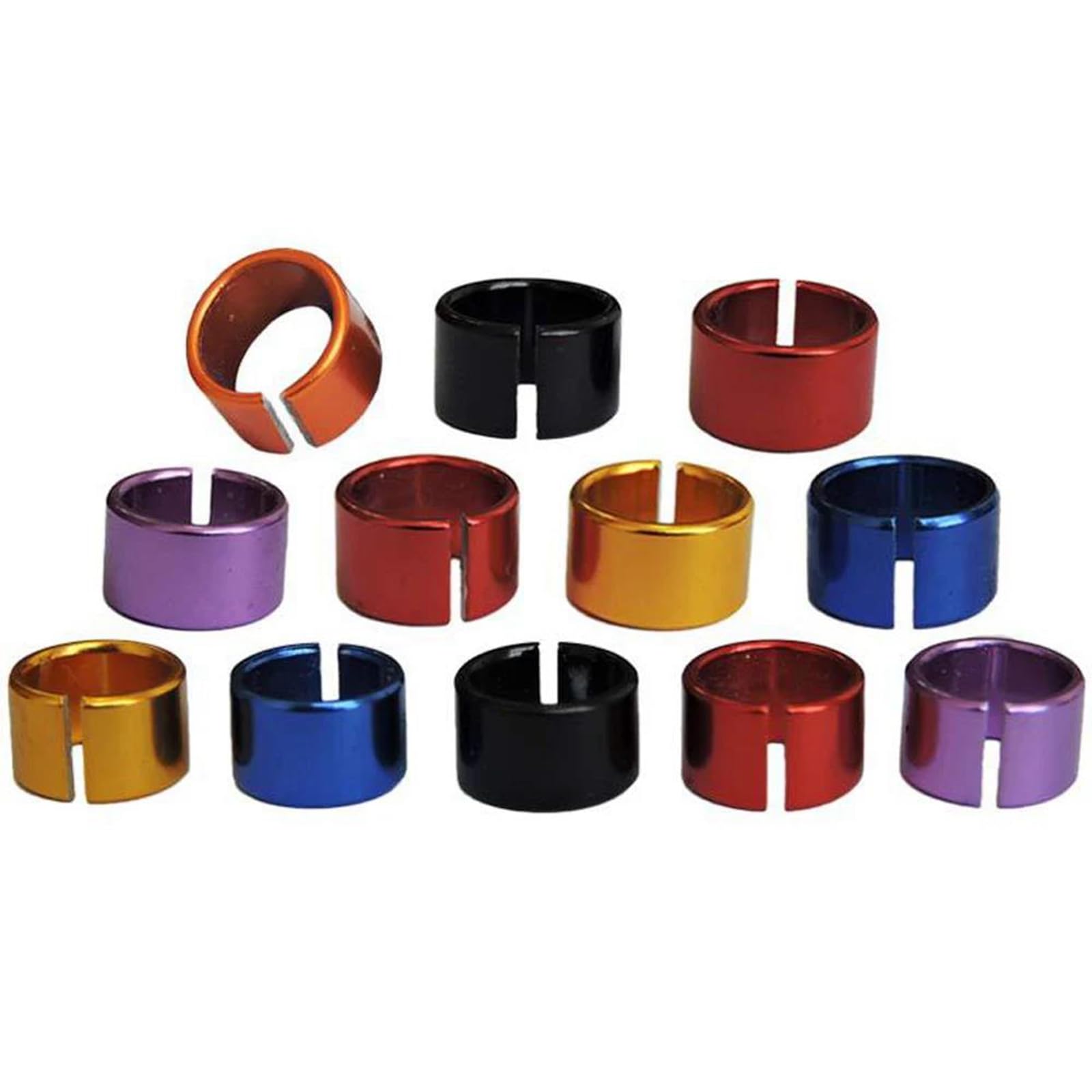 Anillas de aluminio para patas de aves, 20 anillos de aluminio for patas paloma, multicolor, 8 mm diámetro interior x 6 alto(Orange)