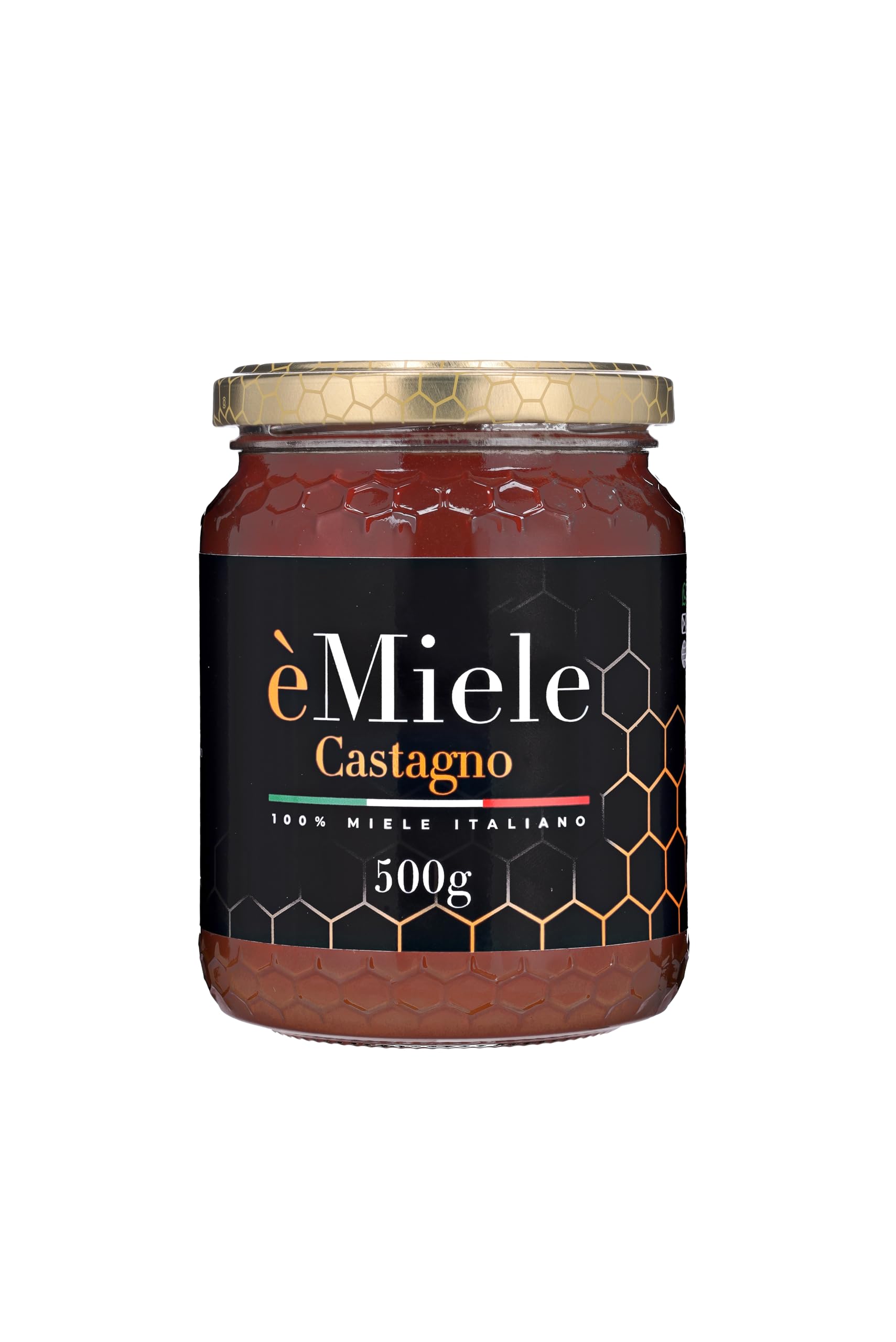 èMiele – Miele biologico di castagno 500 g | Raccolto in Valchiusella Piemonte | Miele italiano non pastorizzato, gusto intenso, naturale e ricco di minerali