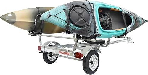 Vista 40 de Malone MPG461B2 MicroSport 2 Remolque de kayak con 2 literas y neumático de repuesto Capacidad de 20 pies/800 libras Totalmente sumergible