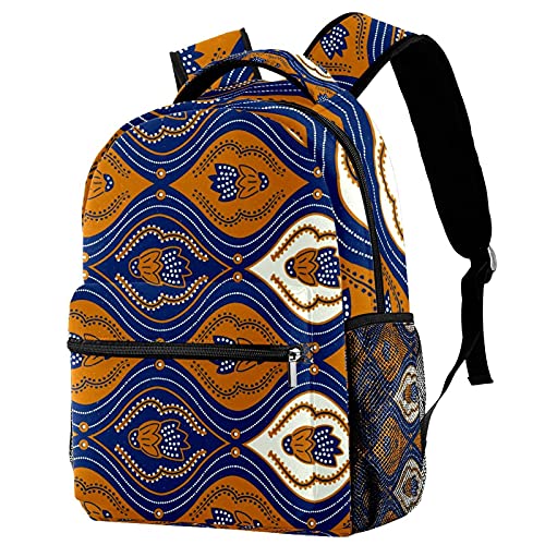 Sac à dos pour étudiant avec poches latérales et motif géométrique en treillis