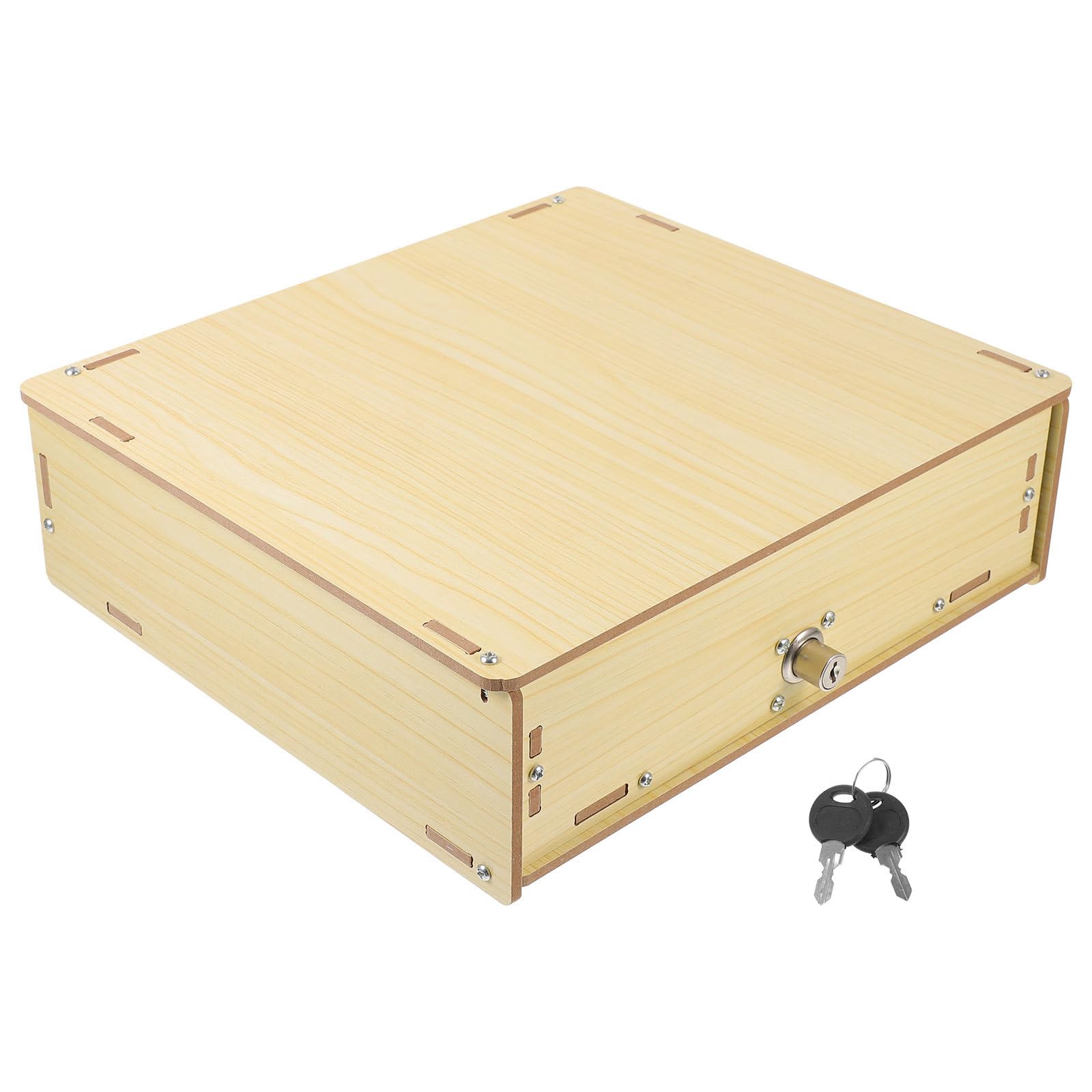 Vassoio in Legno Multi-compartimenti per Contanti Due Chiavi, Organizer per Negozi e Punti, Sostituzione per Cassetto Portamonete