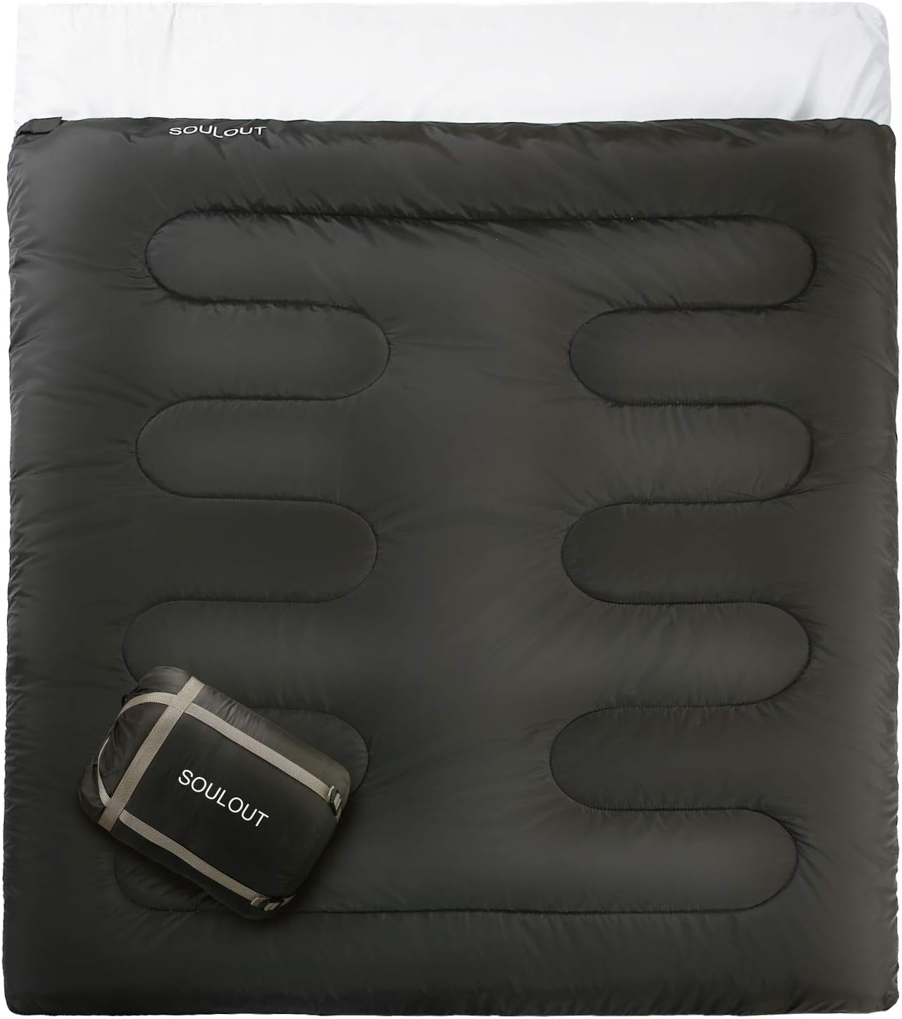 Double Sleeping Bag Queen Size XL, 3-4 Season Warm Cold Weather, Waterproof Lightweight Sleeping Bag Adults,Teens Or Kids, Perfect for Backpacking, Camping, Hiking with a Compression Bag