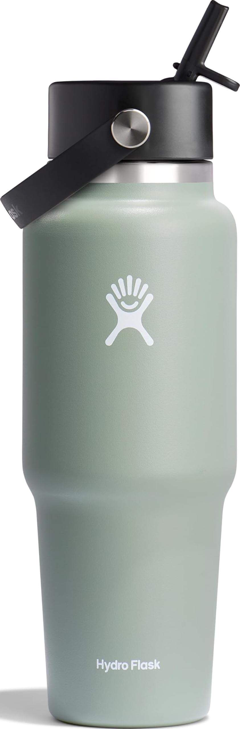 Travel Water Bottle - Insulated Stainless Steel - Wide Straw Liid, Non Spill, Leakproof in 32 Oz Agave