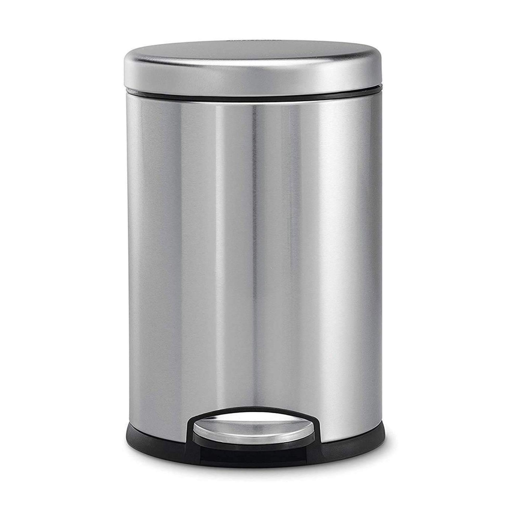15 Ltr Stainless Steel Plain Pedal Bin | Steel Dustbin for Home, Bathroom & Kitchen | Plastic Bucket & Lid Round Shape Stainless Steel Dustbin (10 x 15 Inch) (TITANIUM)-image-33