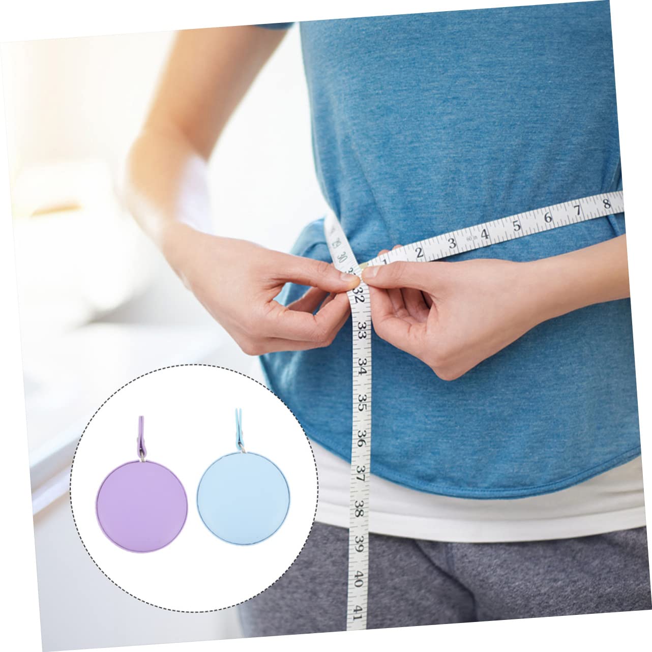 Sewroro 8piezas Cinta Métrica De Pu Medición Redonda y Flexible Herramienta Portátil Para Costura y Uso Diario Para Llevar El Bolso