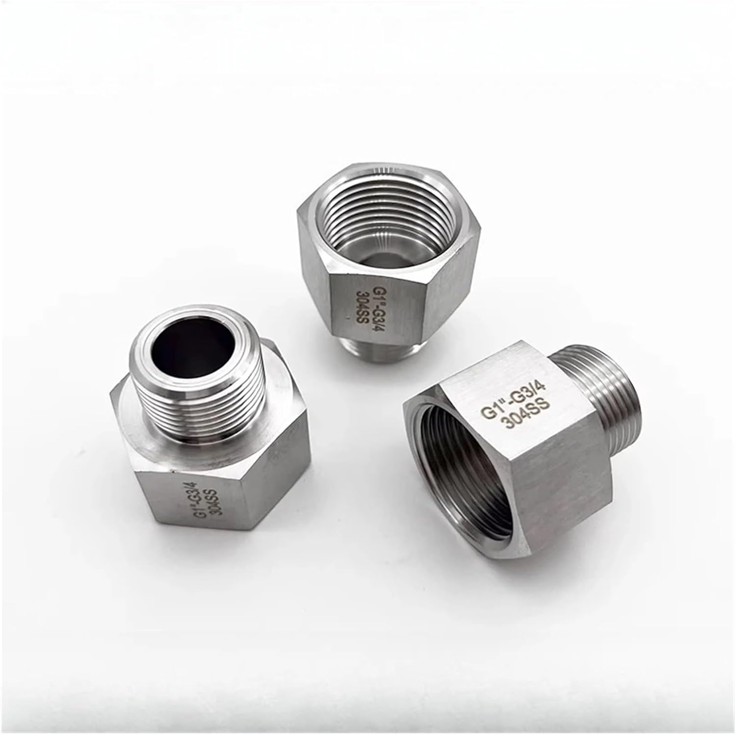 G3/4" BSP Male To Female M14 M16-M22 1/4" 3/8" 1/2" 1" BSP NPT Hex Reducer Bushing 304 Stainless Adapter Fitting High Pressure(M22X1.5 FEMALE_MALE TO FEMALE)