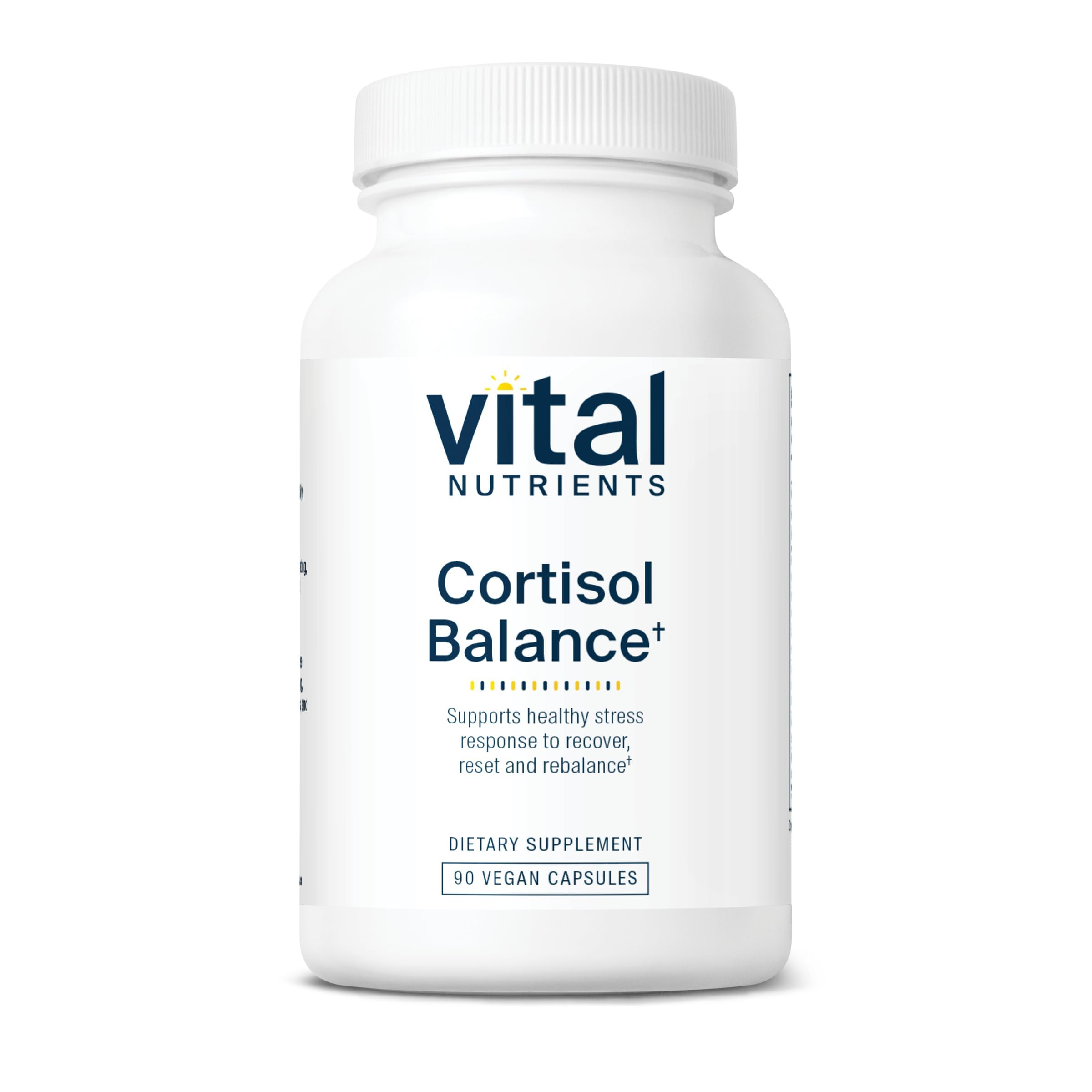 Vital Nutrients Cortisol Balance | Vegan Stress Relief Supplement | Cortisol Manager Supports Energy & Stress Levels | Ashwagandha & Magnesium for Relaxation | Gluten, Dairy, Soy Free | 90 Capsules