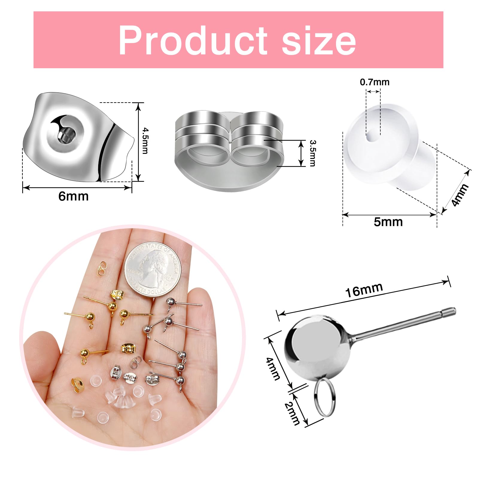 200 Gancio Per Orecchini In Acciaio Inossidabile 304 All'ingrosso - Foto 11