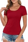 Womens Crewneck Casual Short Sleeve Basic T-Shirt Going Out Top