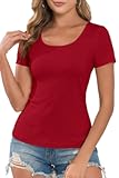 Womens Crewneck Casual Short Sleeve Basic T-Shirt Going Out Top