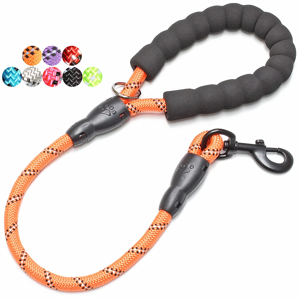 BAAPET 2/4/5/6 FT Dog Leash with Comfortable Padded Handle and Highly Reflective Threads for Small Medium and Large Dogs (2FT-1/2'', Orange) โ image 1