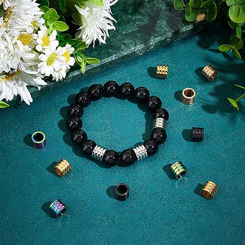 UNICRAFTALE 15pcs 5 Colors Column Spacer Beads, 7mm Hole, Stainless Steel, Grooved Tube, Large Hole - Image 4