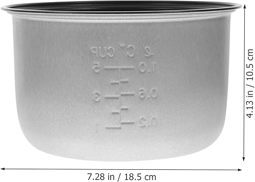 Miniatura 3 de PATKAW Olla para arrocera, tanque interior, accesorio de revestimiento de repuesto de aleación para cuenco tradicional de arrocera, 2 litros (2 L,