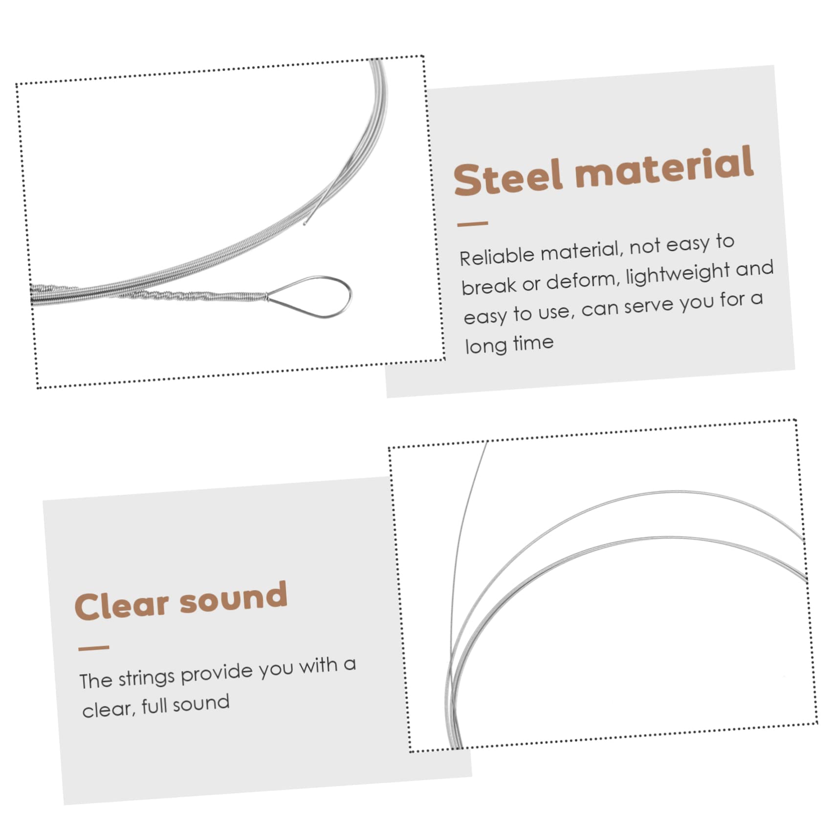 GOOHOCHY Dulcimer Instrument Strings Set 2pcs Steel Strings Replacements for Dulcimer Accessories