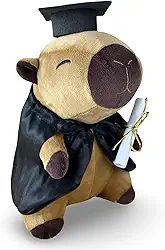 Toybrink Pelúcia Capivara Formando, Bege e Marrom, 20 cm, Design Festivo com Chapéu e Diploma, Presente de formatura