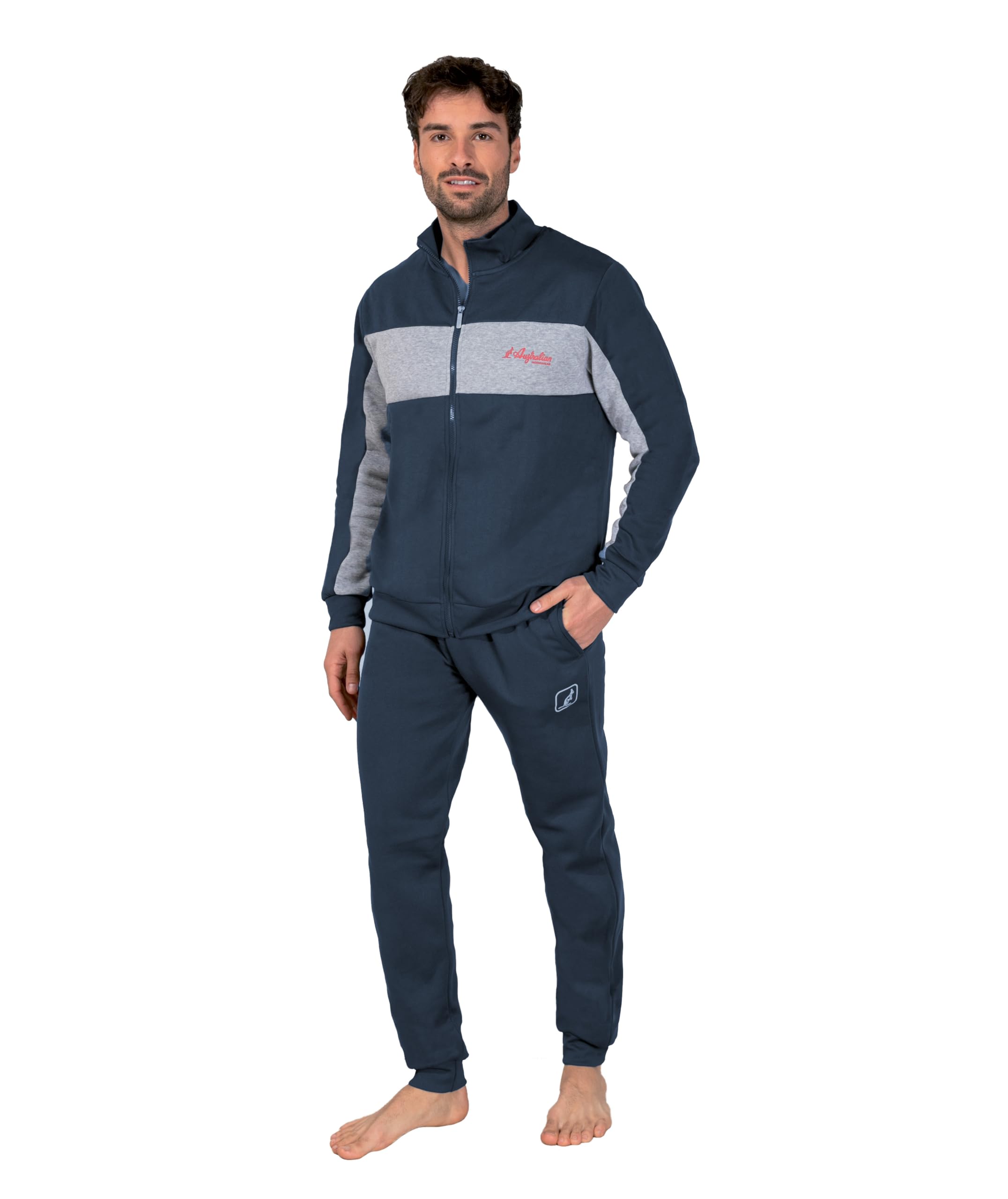 Australian Tuta Homewear Uomo In 100% Poliestere Vari Modelli E Colori, Tuta Completa Maschile