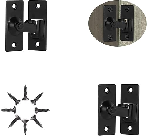 Cerradura de puerta pequeña de ángulo recto de 90 grados, pestillo de puerta corredera de acero inoxidable 304 negro mate, cerradura de puerta de