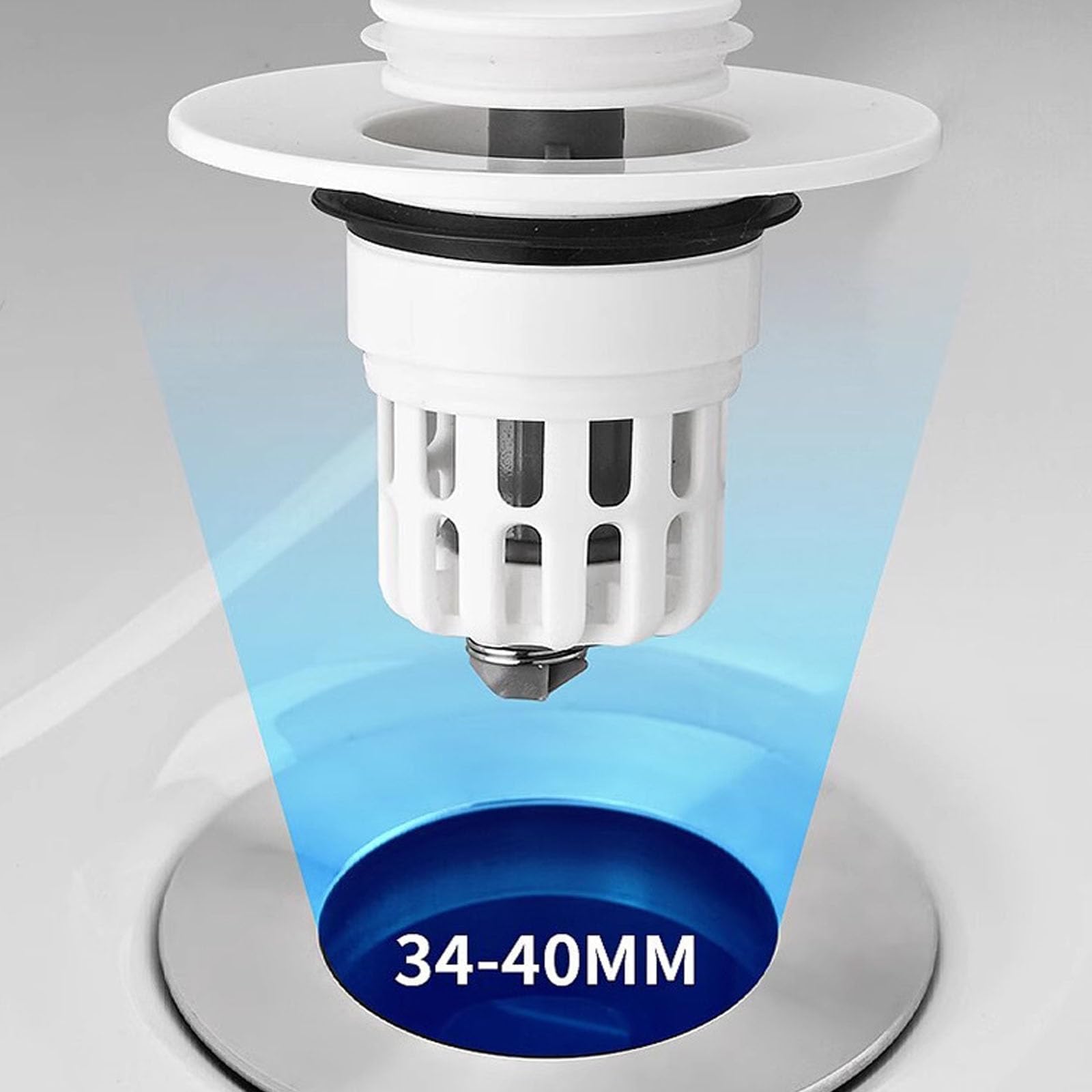 Élément filtrant à Pression pour lavabo, Filtre à Pression rebondissante, Bouchon de vidange Universel pour lavabo de Salle de Bain, Bouchon de vidange Anti-Obstruction