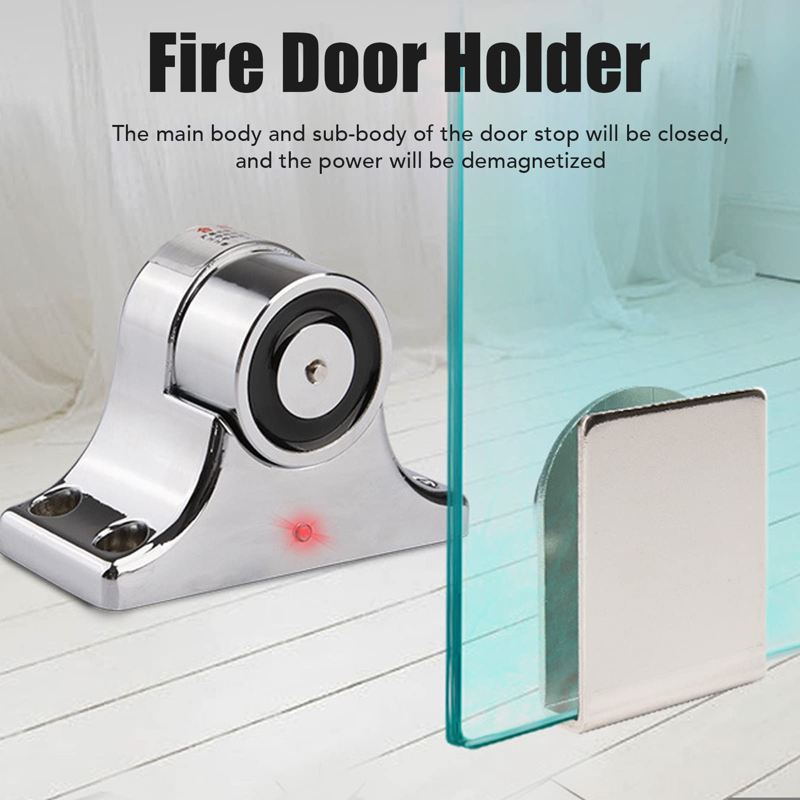 Generic Supporto Elettromagnetico per Porta Resistente in Lega di Zinco Argento 55 Kg Aspirazione per Sicurezza Antincendio e Uso Domestico
