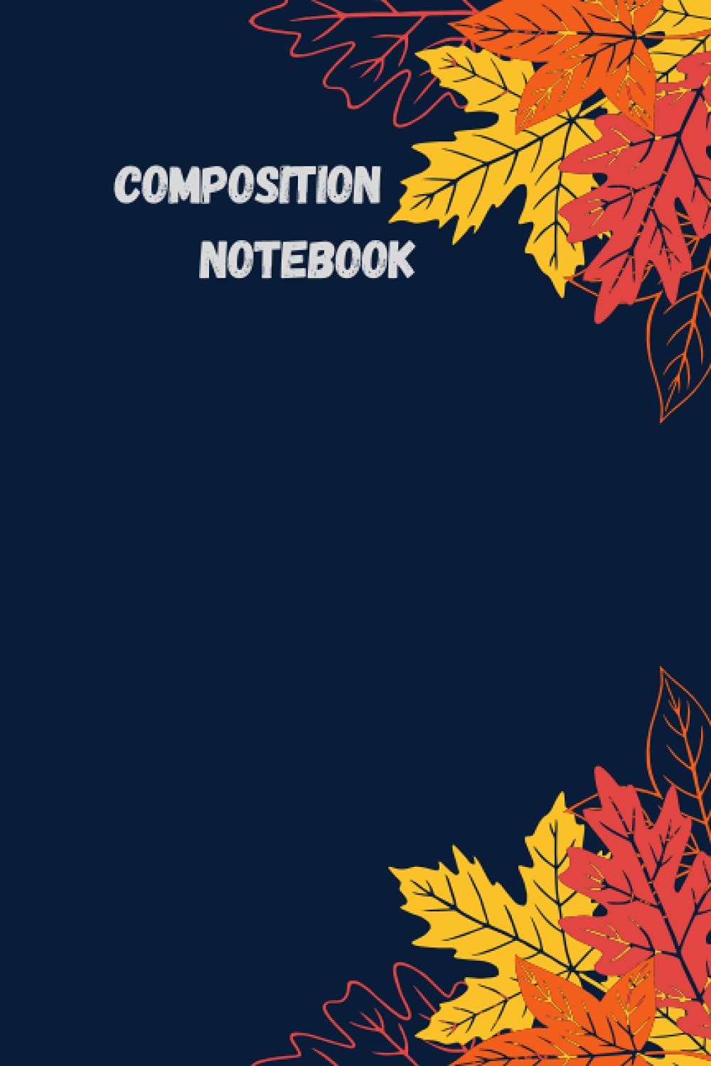Fall Autumn Composition Notebook: Fall Leaves Cute Pattern For Autumn ( Beautiful Blue Autumn Cover )