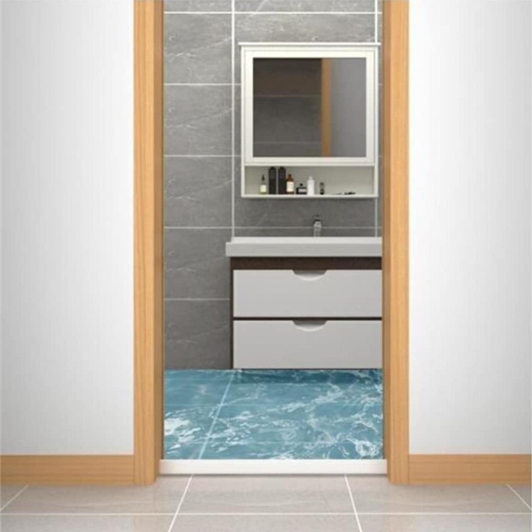 Striscia di guarnizione autoadesiva in silicone per porta della doccia, impermeabile, per bordi del lavello della cucina, soluzione efficace per trattenere l'acqua in ambienti umidi