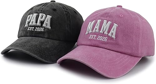 Miniatura 4 de 2 gorras para mamá y papá 2026 para mujeres y hombres, bordados en 3D, ajustable, de algodón, para mamá y papá, gorra de béisbol