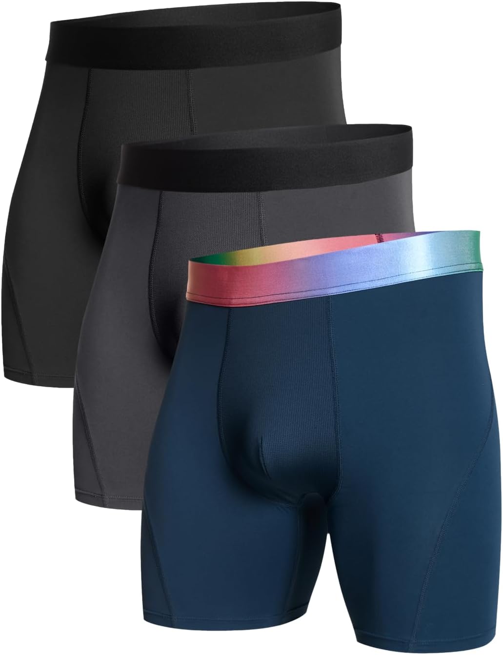NORTHYARD Men's Athletic Underwear 3 Pack Breathable Activewear Undershorts High-performance Boxer Briefs, 4-way Stretch
