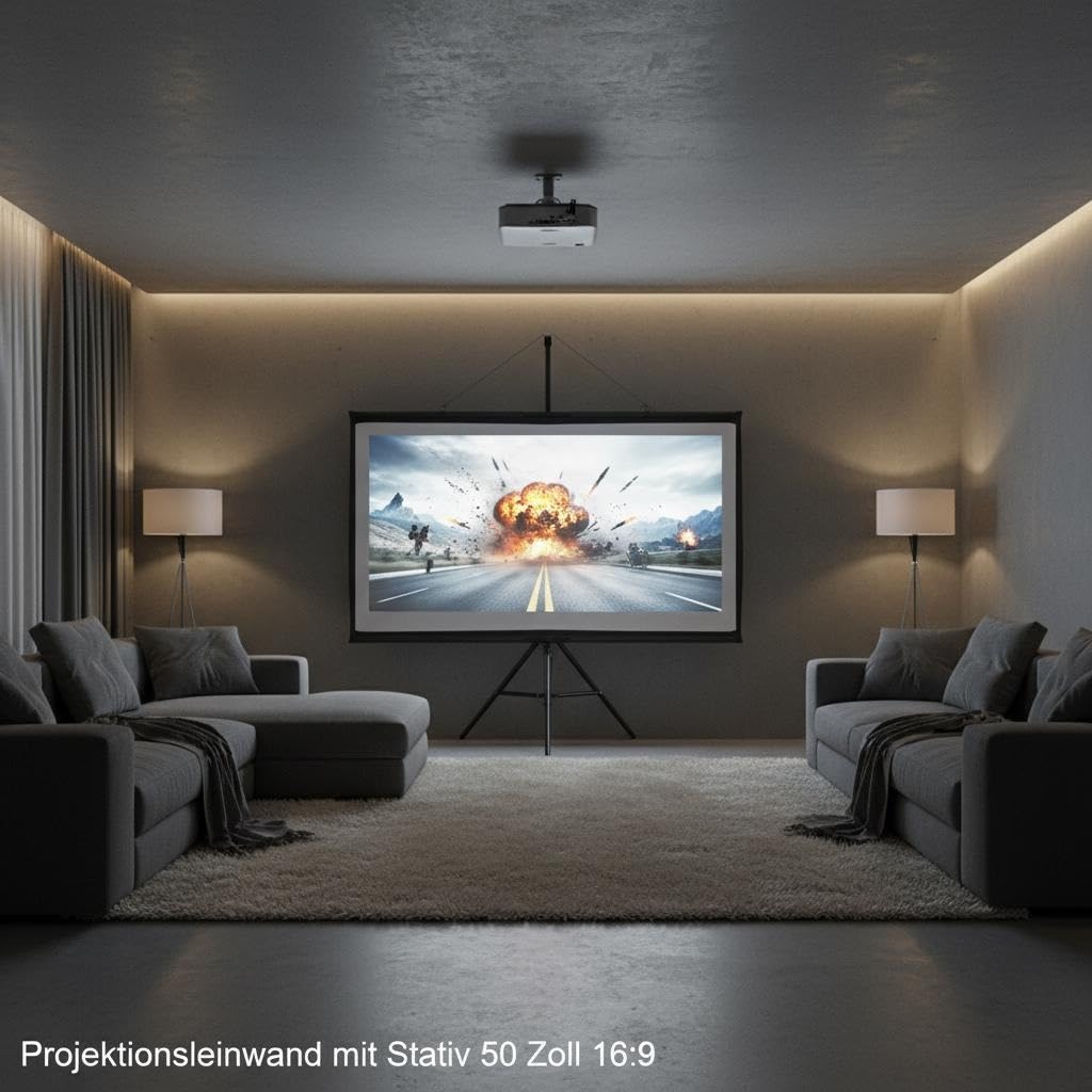 przenośny ekran Ekran projekcyjny na statywie | 50-calowy format 16:9