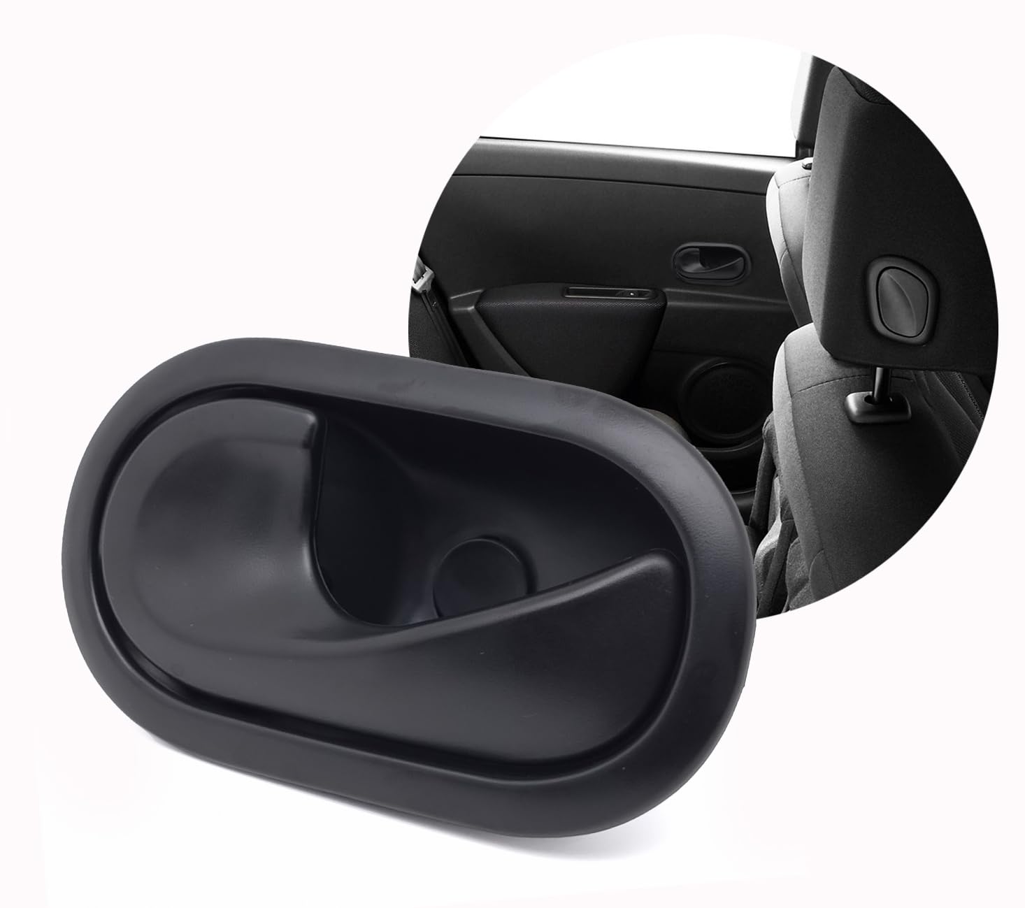 BSSTORE Maniglia Porta Interna Nera Anteriore e Posteriore per DUSTER 2010, CLIO III, KANGOO II, FORFOUR, FORTWO e Tante Altre Auto (Sinistra - Lato Conducente)