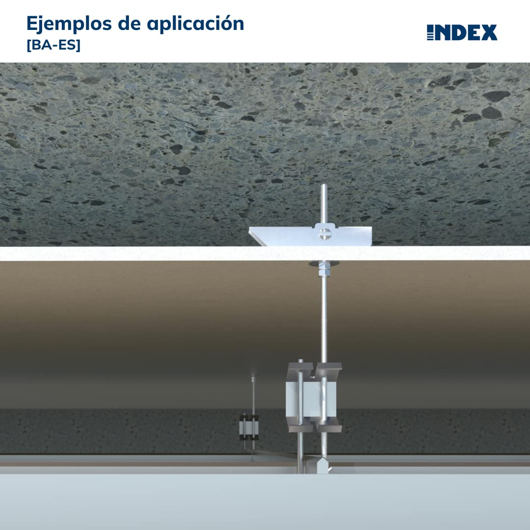 INDEX Fixing Systems BA-IT-Confezione da 50 a bascula per gravità per la determinazione degli elementi leggeri nel false soffitti GRAVITEX Puntone, rivestimento zincato, BAESM08