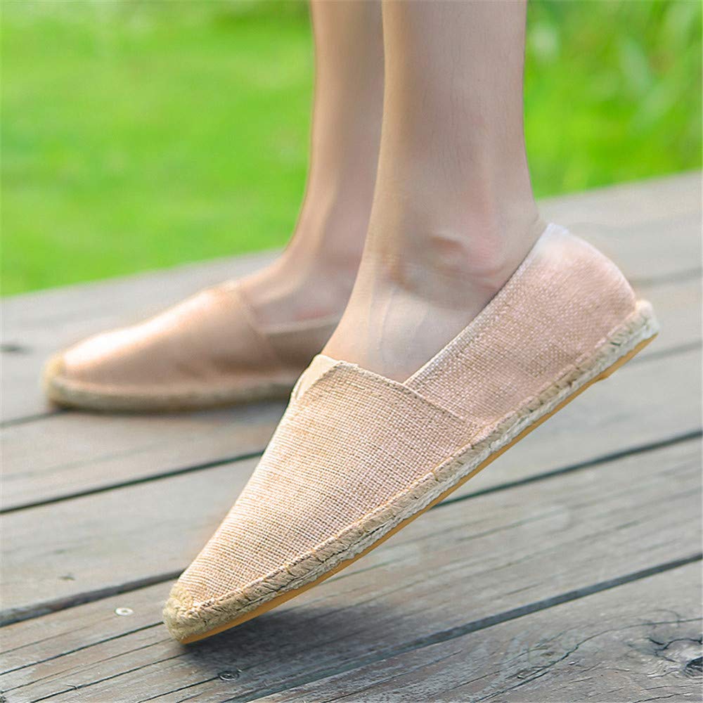 Słomiane buty plażowe, lniane, męskie, płócienne, espadryle, damskie, wsuwane, płaskie
