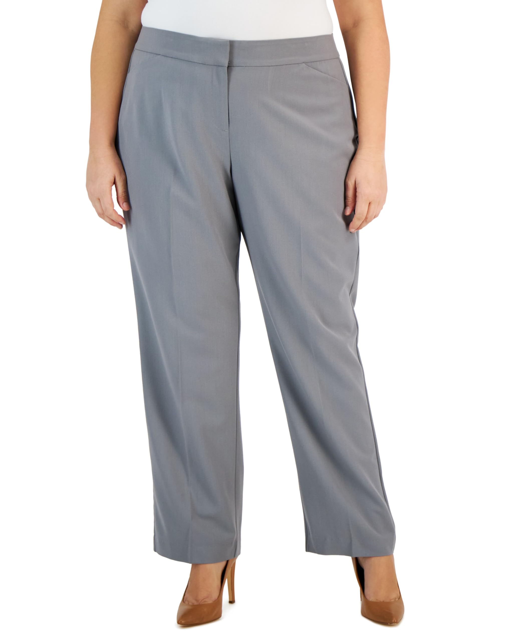 Plus Petite Plus Size Curvy-Fit Straight-Leg Pants