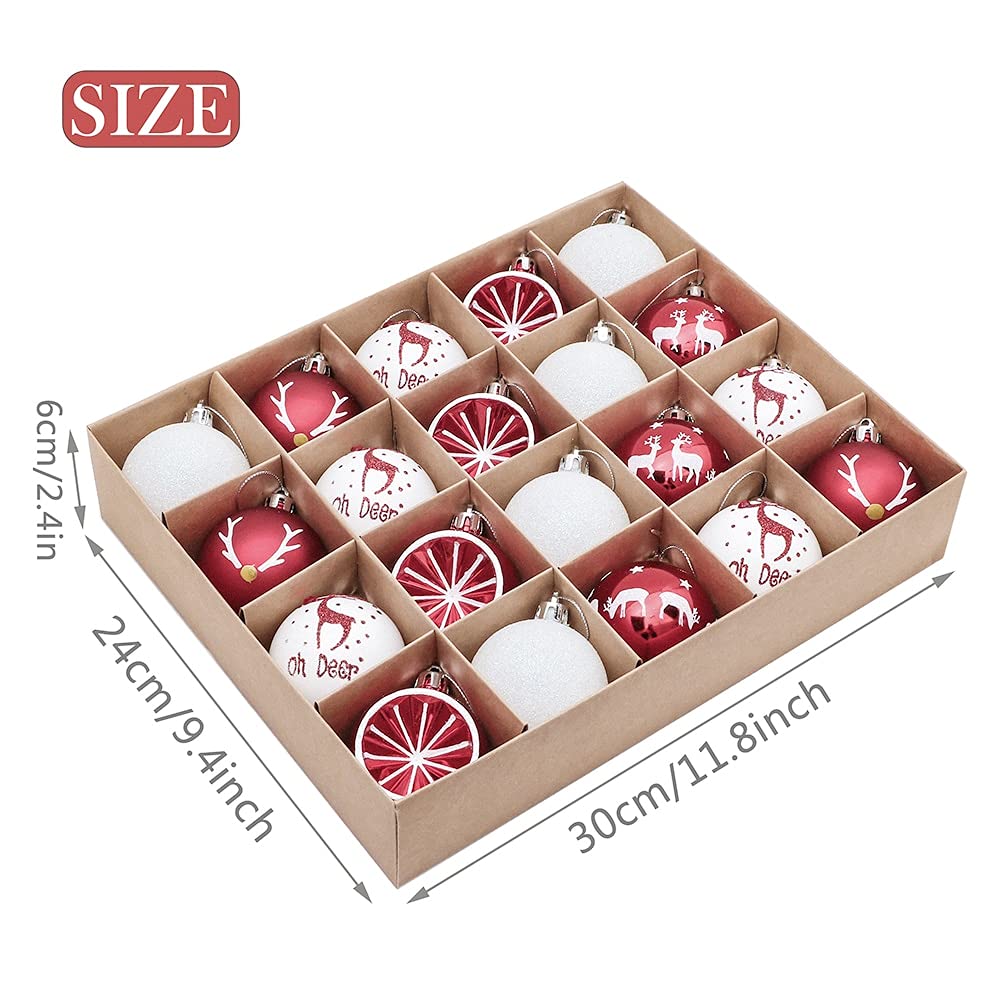 Ozdoba Choinkowa 6 cm 20 SZTUK Boże Narodzenie kulki Ozdoby Choinkowe Wiszące Wisiorki Bauble Xmas Dekoracje Dla Nowego Roku Prezent dekoracje świąteczne (Color : Style 1)