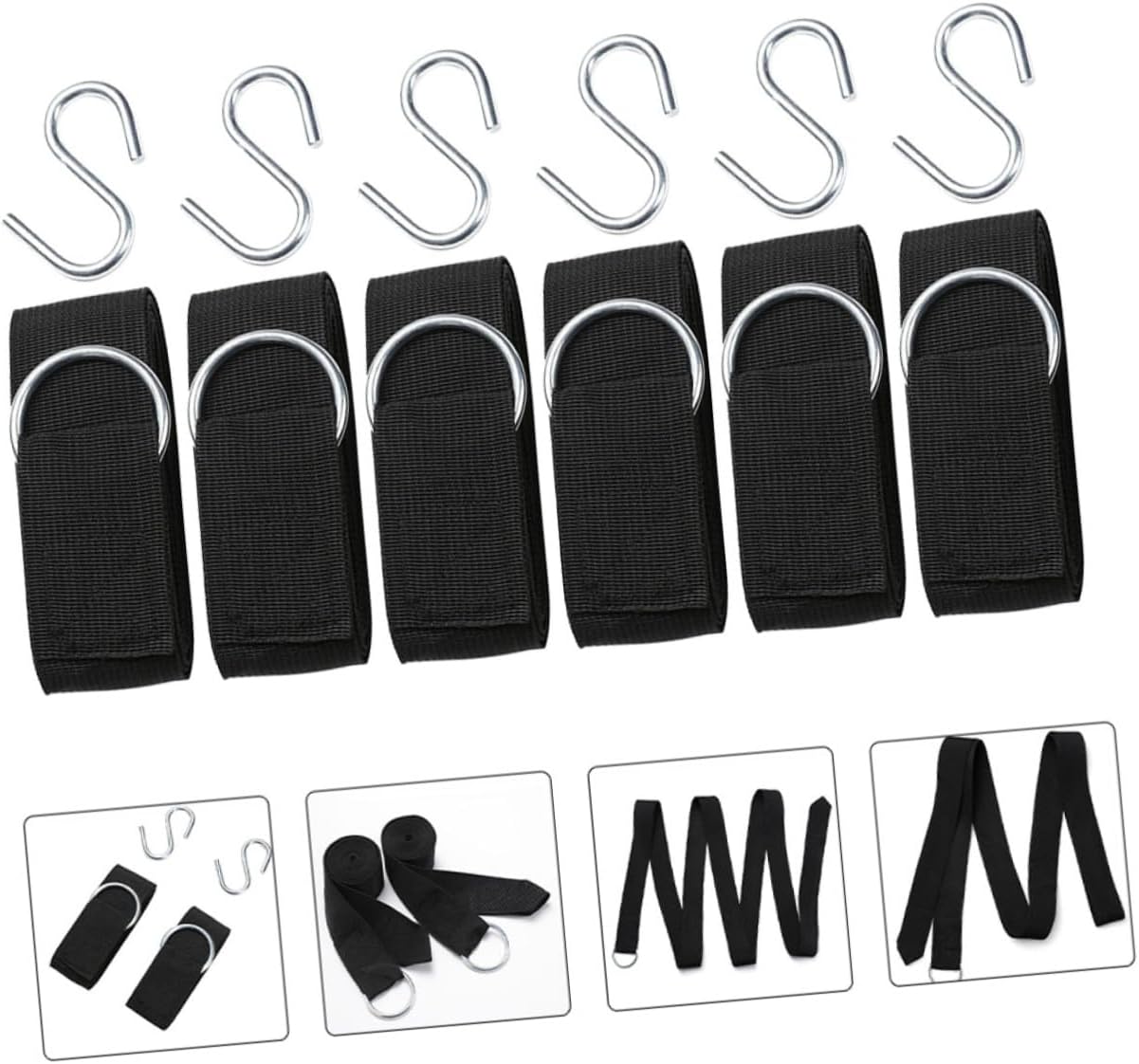 GALPADA 6pcs Hammock Tree Straps and Swing Hanging Kit Lightweight Easy to Install for Trees for Outdoor Fun