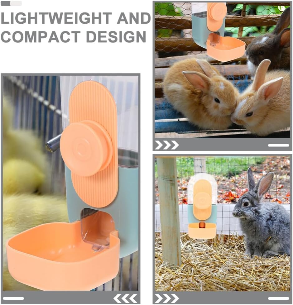 POPETPOP 1set Self-Dispensing Hanging Water and Food Feeder for Pets Automatic Dispenser for Guinea Pigs and Hamsters Easy Installation Space-Saving Design