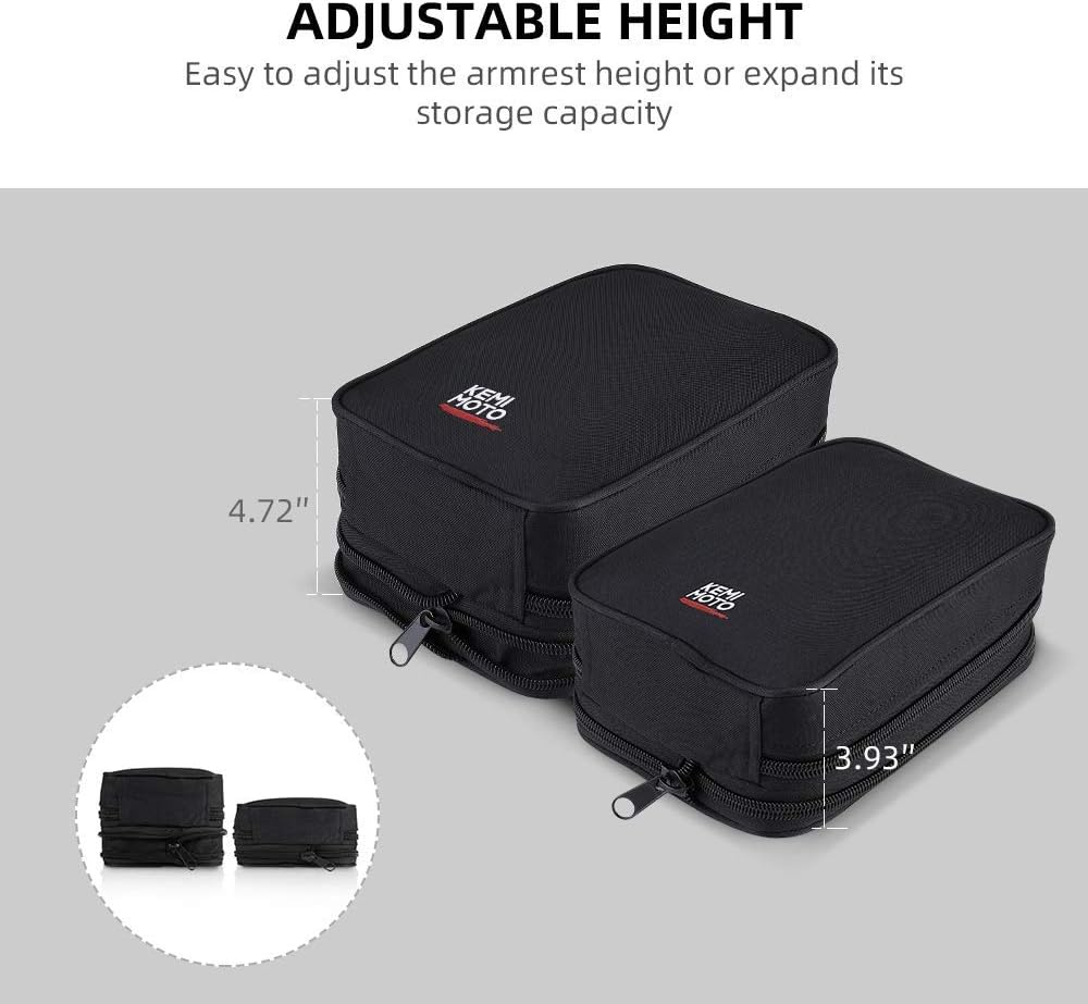 KEMIMOTO UTV Armrest Safe 1680D High-Density Armrest Safe Console Storage Bag Compatible with Polaris RZR 900/900 S / 1000/1000 S / 1000 XP/XP 1000 Turbo
