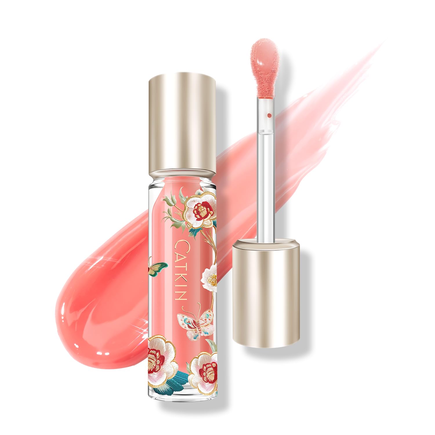 CATKIN Serum Plumping Lip Gloss, Hydrate & Volumize, Juicy Shine, 90% Nourishing Essence, Long Lasting and Non-Sticky