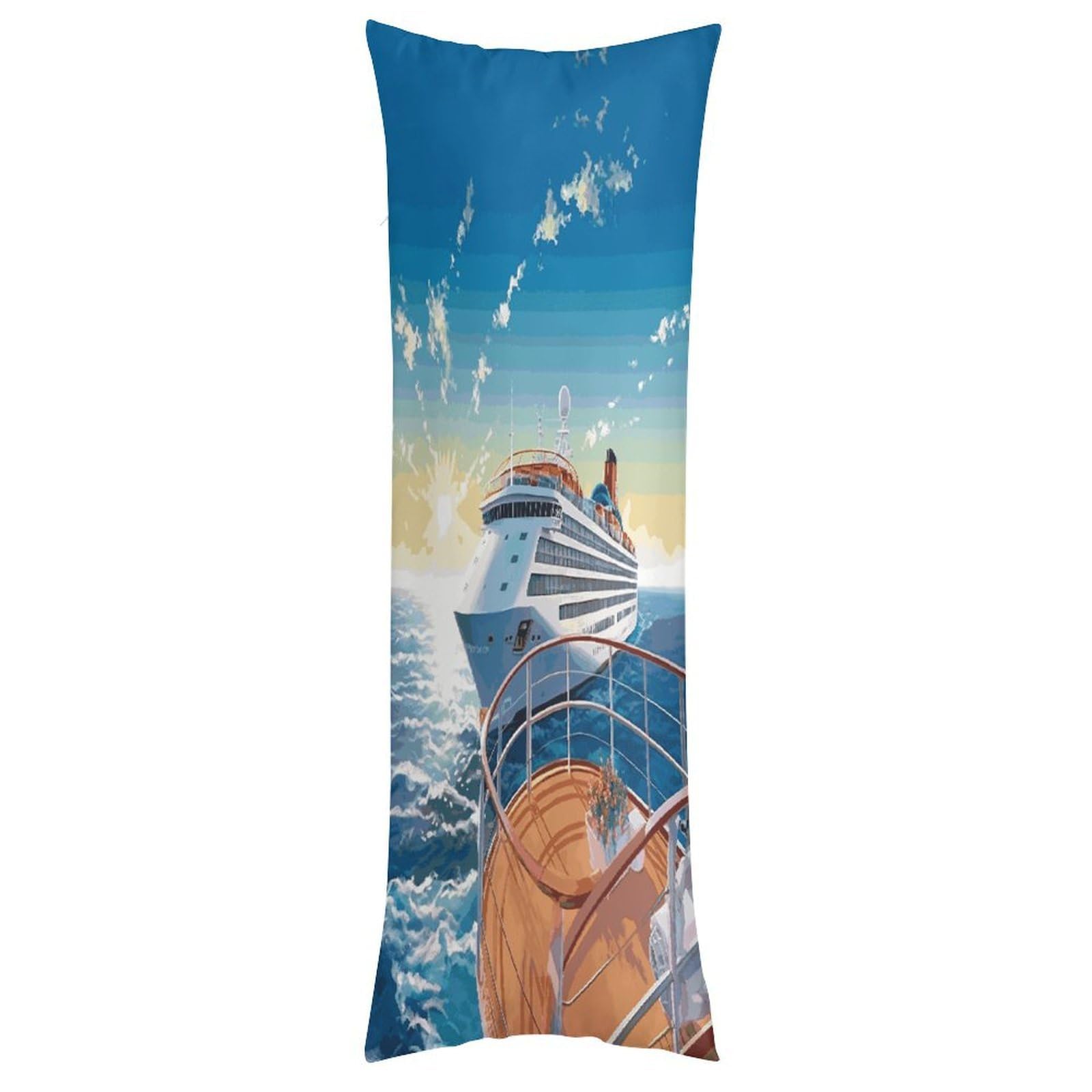 LDGSUPH Summer Sea Cruise Pillow Cases Soft Pillowcase with Invisible Zipper Wrinkle Resistant Pillow Covers Breathable Removable Pillow Protector for Bed Sofa Car 20"x54"