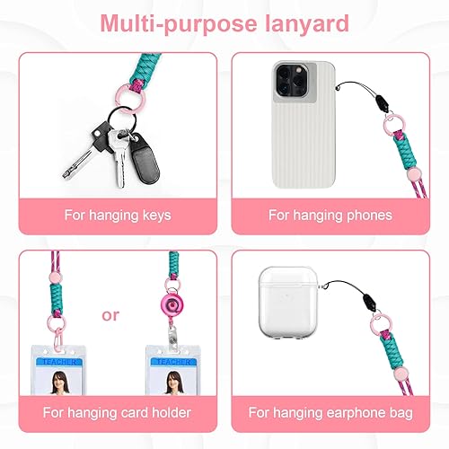 Miniatura 4 de Sonkoloro Cordones para insignias de identificación, cordones trenzados ajustables y resistentes para mujeres y hombres