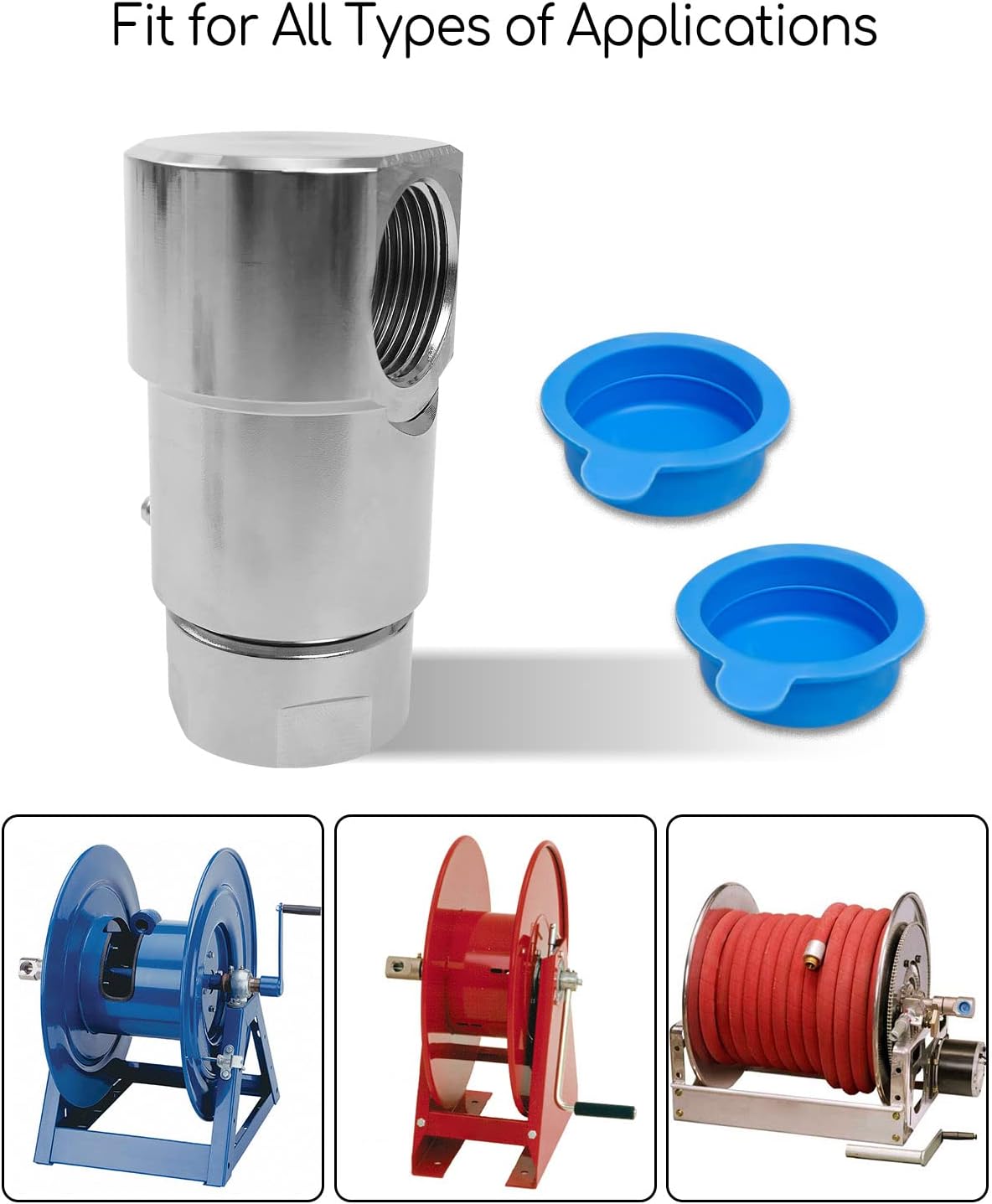 1 Inch FXF Heavy Duty Hose Reel Swivel with Grease Zerk for Home and Industrial Steel Hose Reel Replace 9SS16FP100XFP100-Ni-AL
