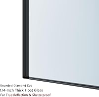 Vista 3 de VocalStar - Espejo de baño negro de 16 x 24 pulgadas para pared, espejo rectangular de esquina cuadrada con marco de metal negro para tocador