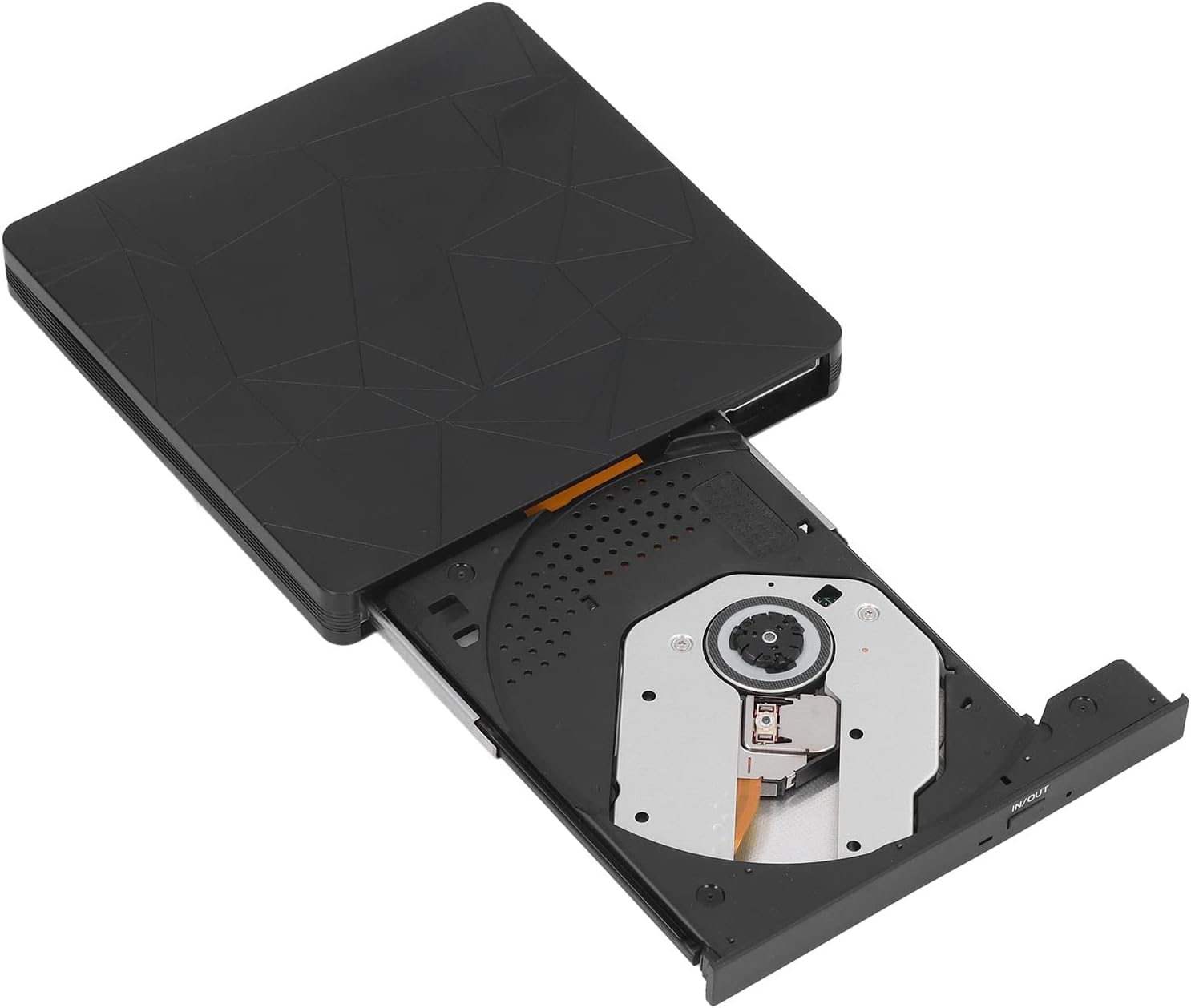 External DVD Drive, USB 3.0 Portable CD/DVD +/-RW Drive/DVD Player, Spider Texture CD ROM Burner for Laptop for Windows