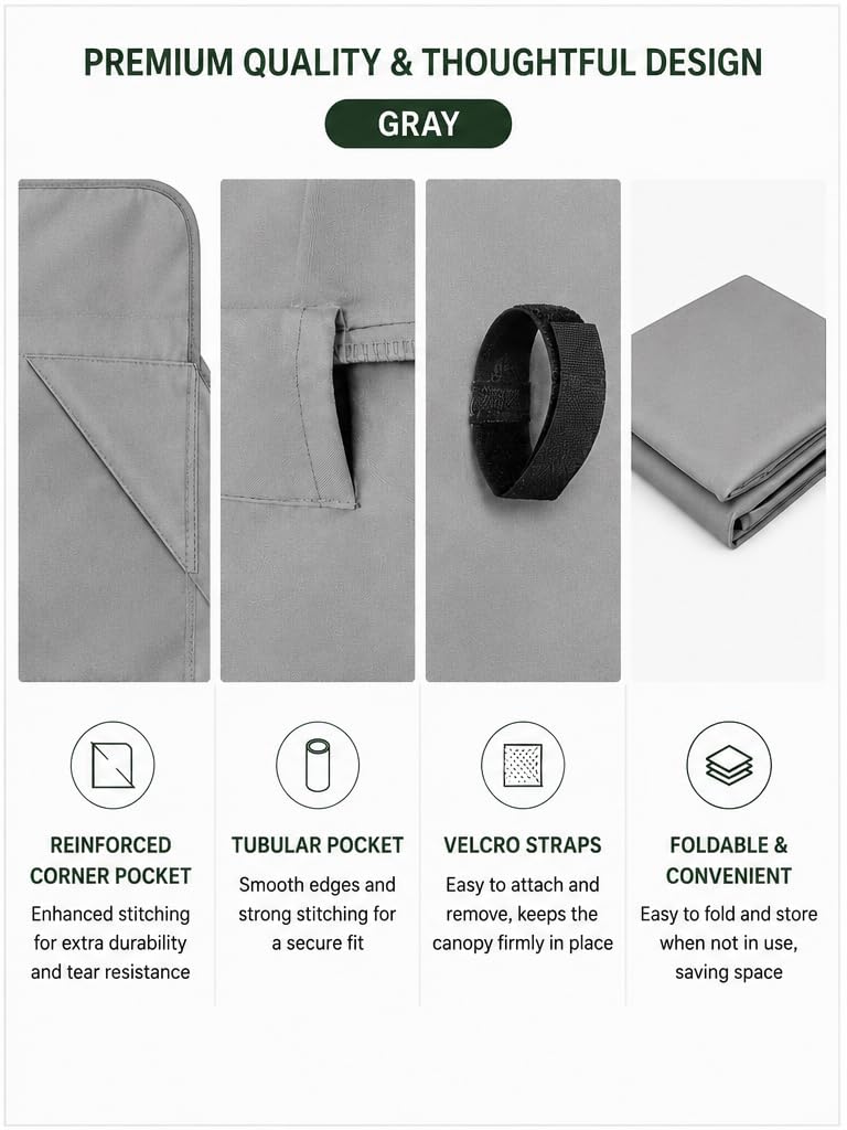 Tettuccio di Ricambio per Dondolo da Giardino – Telo Tetto Impermeabile con Protezione UV – Copertura Parasole Resistente per Altalena da Esterno – SOLO TESSUTO, Struttura NON Inclusa (120 x 200)