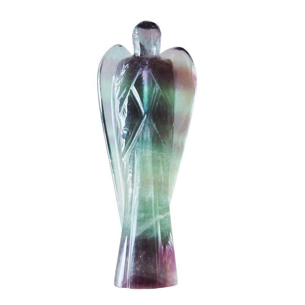 'SHANTI by Mira' Natural Gemstone Guardian Angel - 7 Chakra Layer Bonded, Multi-Flourite, Rose Quartz - Pocket Size Crystal Healing Reiki Therapy Gift