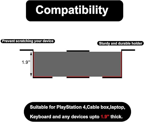 Miniatura 8 de PIAOLGYI Soporte para laptop debajo del escritorio con tornillo, dispositivos de soporte de hasta 2.7 pulgadas para PS4, Xbox Series S, Xbox One S,