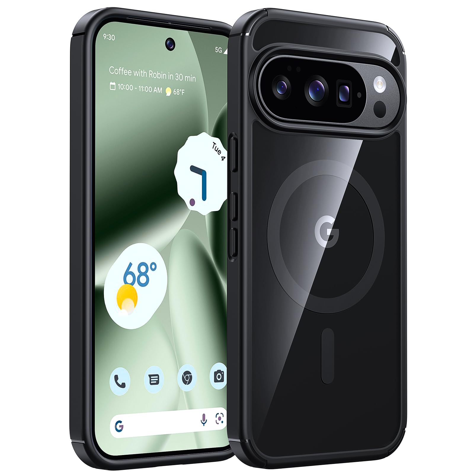 TAURI Magnetyczne etui do Google Pixel 10 Pro XL, pasuje do Magsafe, odporne na żółknięcie [odporne na wstrząsy ochrona klasy wojskowej], wąskie etui na telefon, czarne