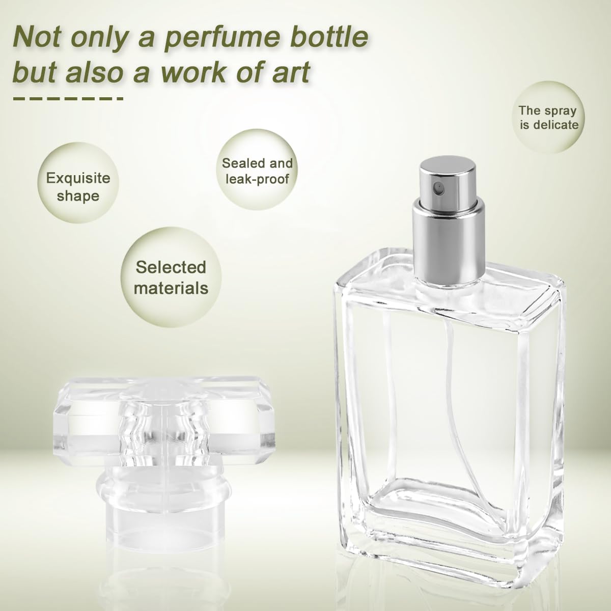 Frasco Vacío Atomizador Perfume Rellenable 30ml Portátil Cuadrado Vacío Vidrio Perfume oro Botella Bote 8PCS Spray Atomizador para Aceites Esenciales（8 Blanco）