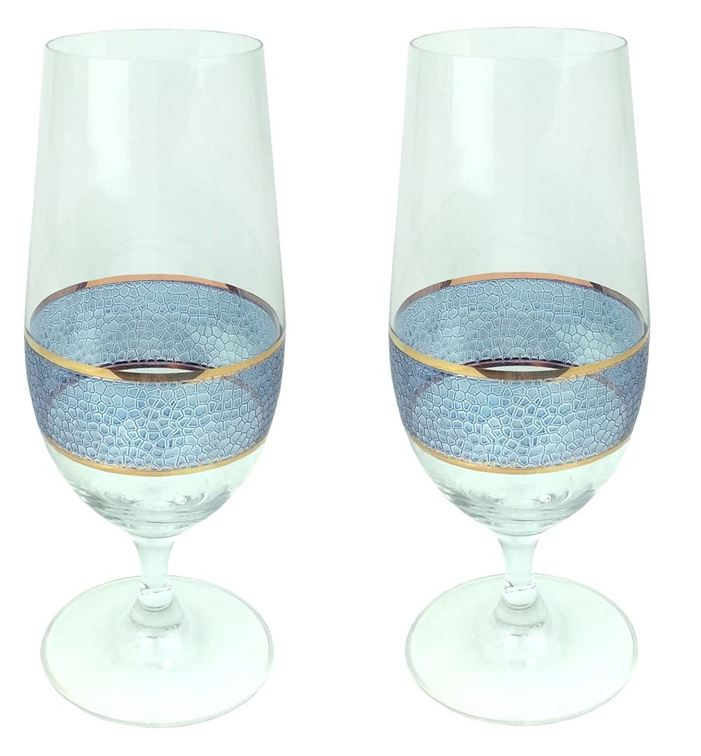 Michael Wainwright Panthera Indigo Stemmed Water Glasses, Drinkware Set of 2