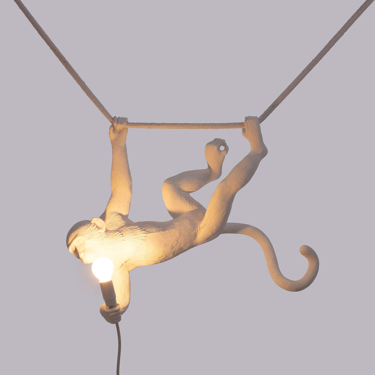 SELETTI "Monkey Lamp Lampade Scimmia, Swing, Bianco